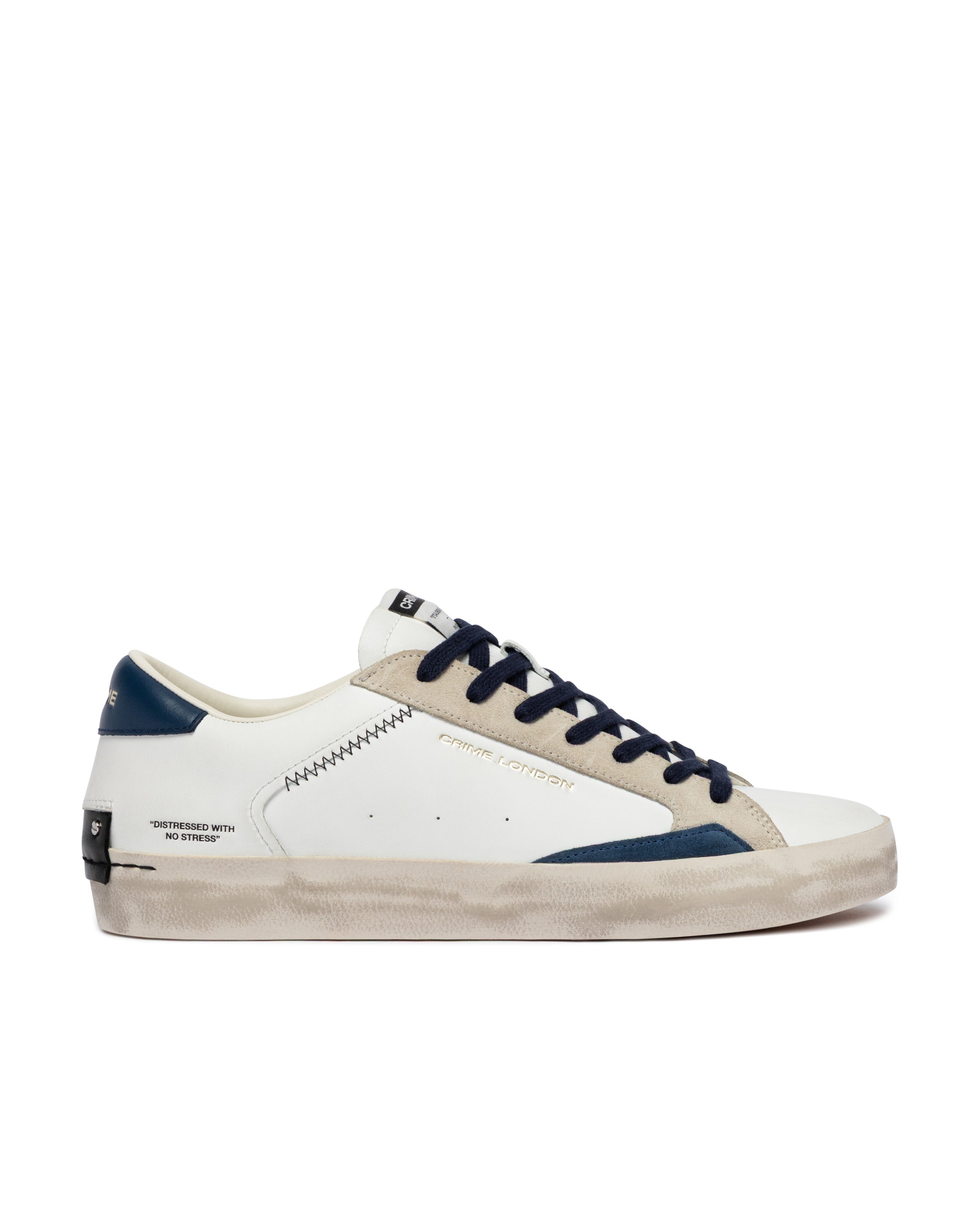 Crime London Distressed Navy Blue
