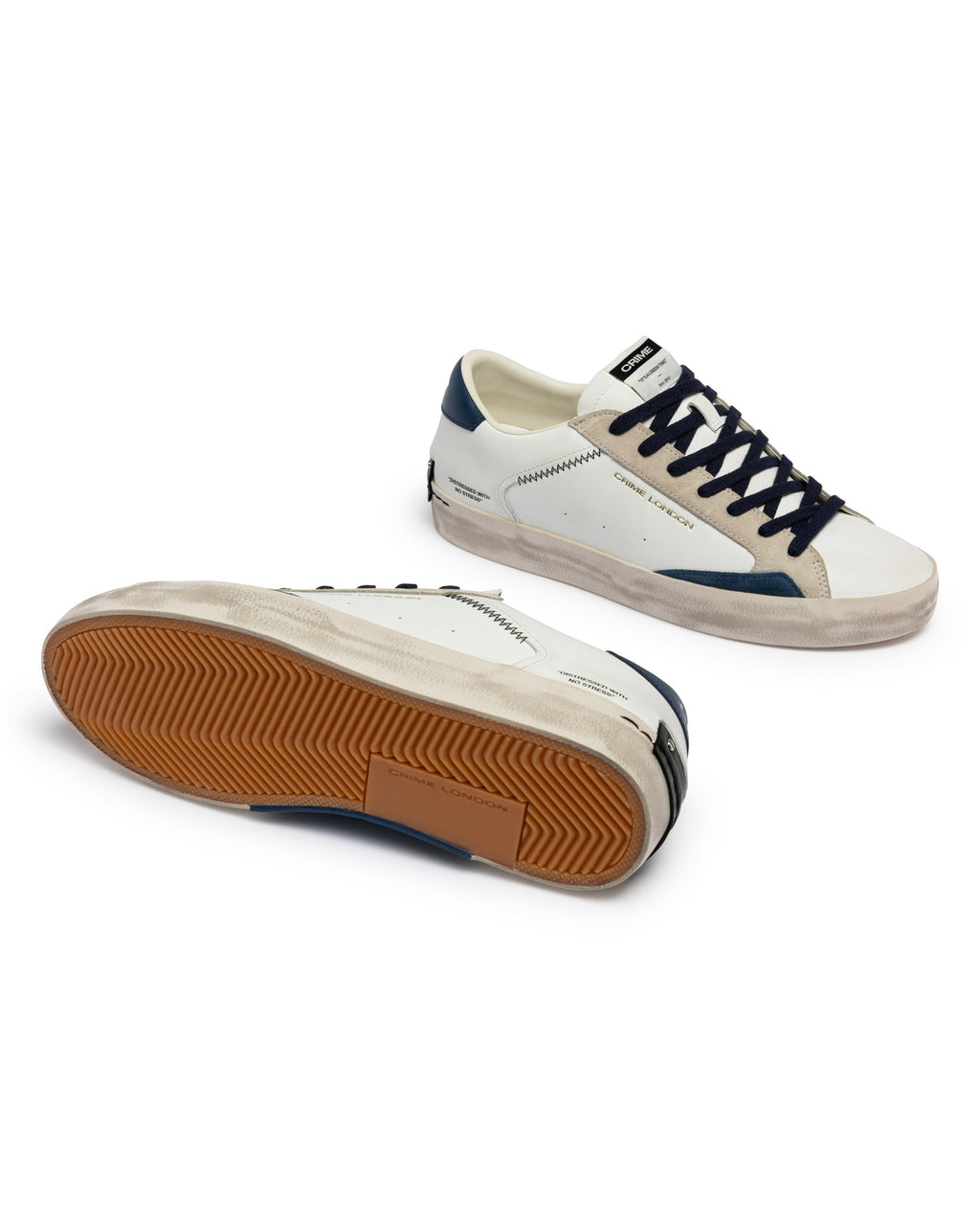 Crime London Distressed Navy Blue
